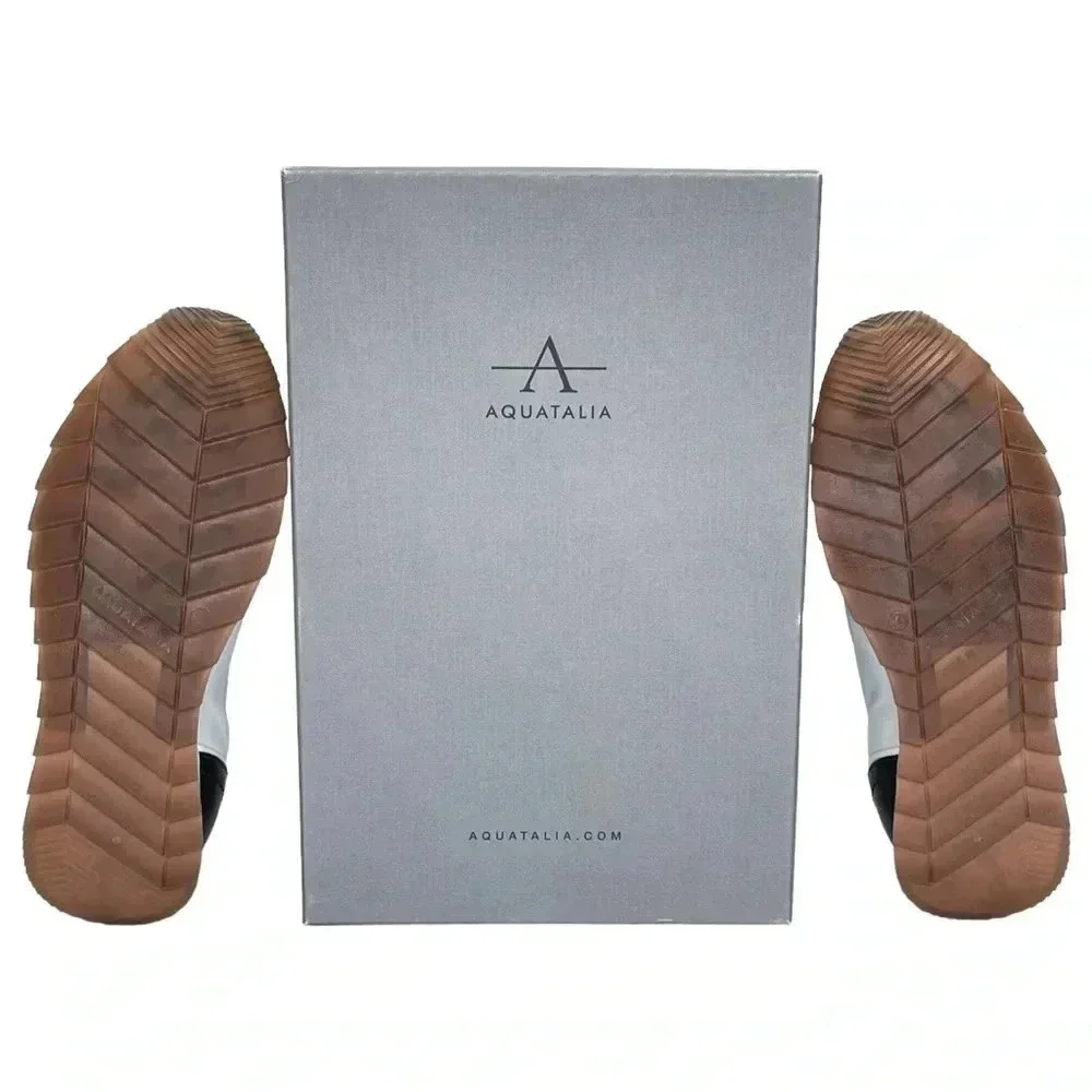 Aquatalia Daelyn Nappa Leather Slip On Hidden Heel Womens Sneakers Size 7.5M